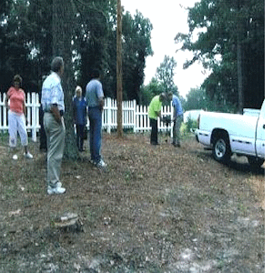 working at the historical site